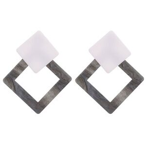 *AGNUS* White x Gray Fashion Acrylic Earrings